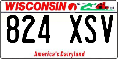 WI license plate 824XSV