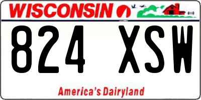 WI license plate 824XSW