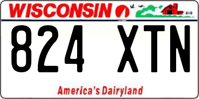 WI license plate 824XTN