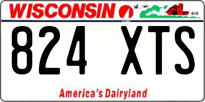 WI license plate 824XTS