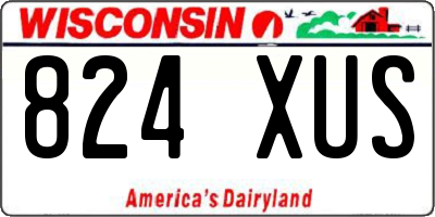 WI license plate 824XUS