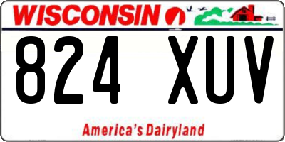 WI license plate 824XUV
