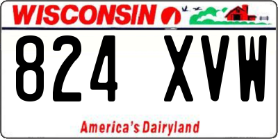 WI license plate 824XVW