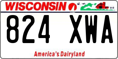 WI license plate 824XWA