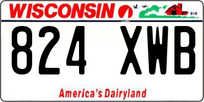 WI license plate 824XWB