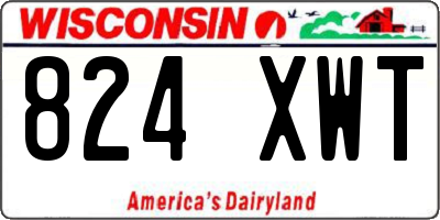 WI license plate 824XWT