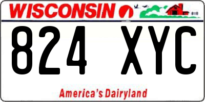 WI license plate 824XYC