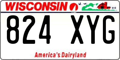 WI license plate 824XYG