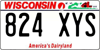 WI license plate 824XYS
