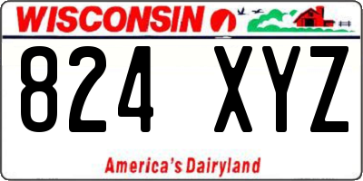 WI license plate 824XYZ