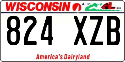 WI license plate 824XZB