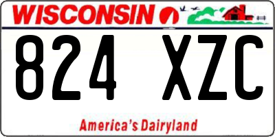 WI license plate 824XZC