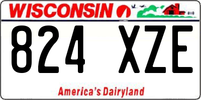 WI license plate 824XZE