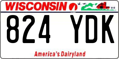 WI license plate 824YDK
