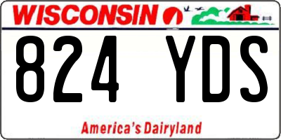 WI license plate 824YDS