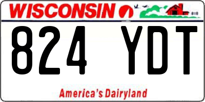 WI license plate 824YDT