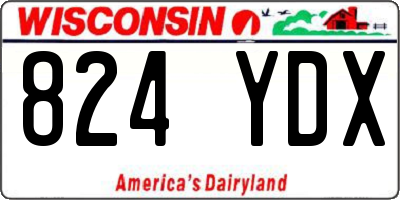 WI license plate 824YDX