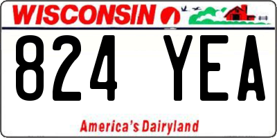 WI license plate 824YEA