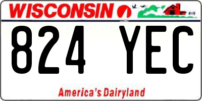 WI license plate 824YEC