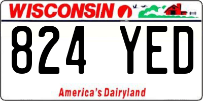 WI license plate 824YED