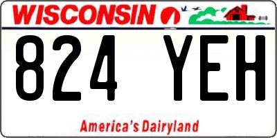 WI license plate 824YEH