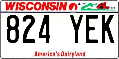 WI license plate 824YEK