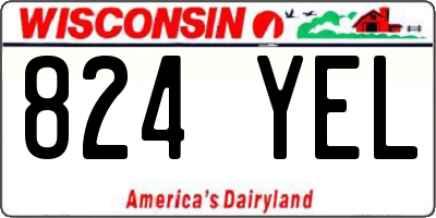 WI license plate 824YEL