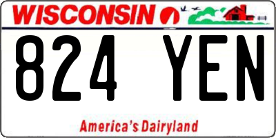 WI license plate 824YEN