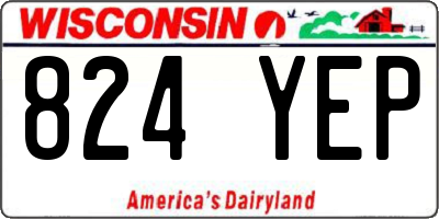 WI license plate 824YEP