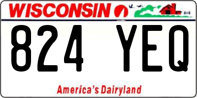 WI license plate 824YEQ