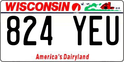 WI license plate 824YEU