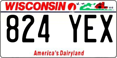 WI license plate 824YEX