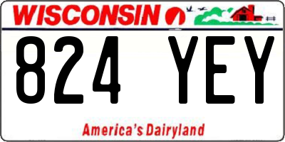 WI license plate 824YEY