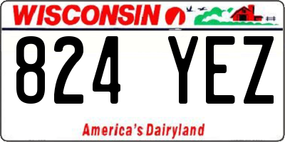 WI license plate 824YEZ