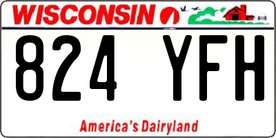 WI license plate 824YFH