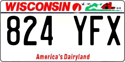 WI license plate 824YFX