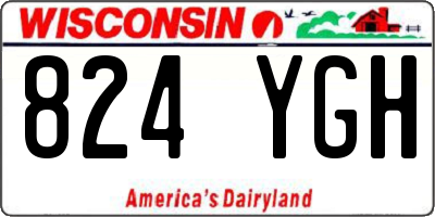 WI license plate 824YGH