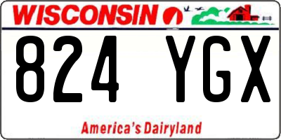 WI license plate 824YGX