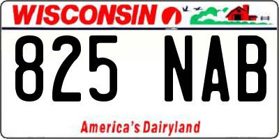 WI license plate 825NAB