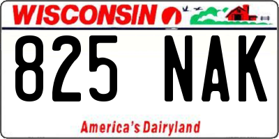WI license plate 825NAK