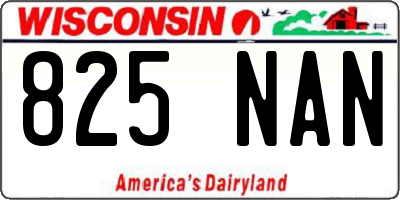 WI license plate 825NAN