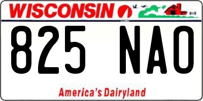 WI license plate 825NAO