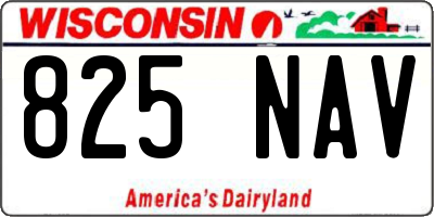 WI license plate 825NAV