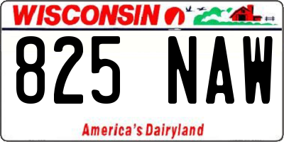 WI license plate 825NAW