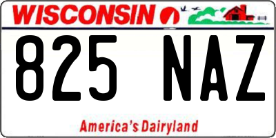 WI license plate 825NAZ