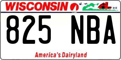 WI license plate 825NBA