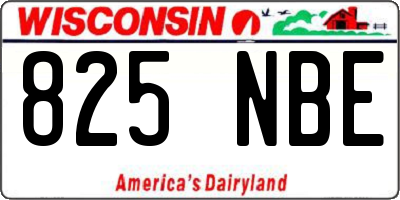 WI license plate 825NBE