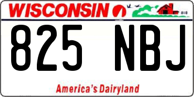 WI license plate 825NBJ