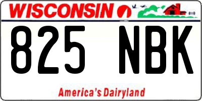 WI license plate 825NBK