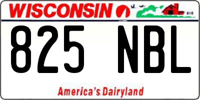 WI license plate 825NBL